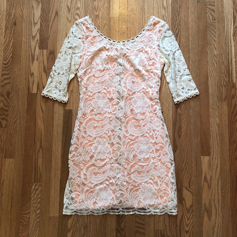 Floral peach dress